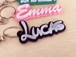 DHQH Customized Name Stainless Steel Acrylic Keychain Backpack Diaper Bag Lunch Box Name Label Personalized Acrylic Keychain