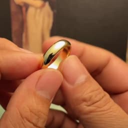 With 18K Stamp Never Fading 4mm Minimalist Fine 18K Gold Filled Rings Wedding Band Gift Jewelry for Women Men Couple Rings