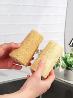 Natural Loofah Sponge For Dishes Pots, Kitchen Scrubber Multi-functional Cleaning Tools 10CM-50CM
