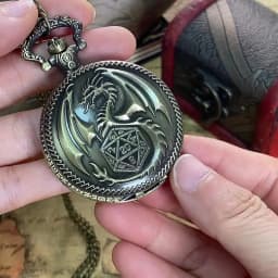 Steampunk Dragon Quartz Pocket Watch Necklace for Men And Women Metal Pendant with Arabic Numerals Dial Unique Timepiece G