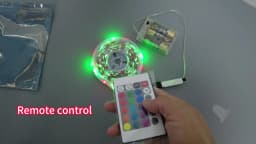 Indoor RGB LED light strip, battery powered (batteries not included). Suitable for room decor, parties, and Christmas decoration