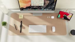 Double-Sided Desk Pad, Leather Desk Mat, Eco Cork Desk Pad Protector,Large Mouse Pad,Waterproof Desk Blotter for Office/Home