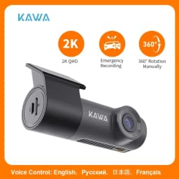 KAWA Dash Cam D5 2K Voice Control 24H Parking Guard 360° Rotation WiFi Monitor WDR G-Sensor Emergency Recording Supercapacitor