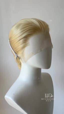 8Inch Light Blonde Bob Wigs 13*4 Short Wigs with High Quality Synthetic Heat Resistant for Men Daily Cosplay Use Wigs