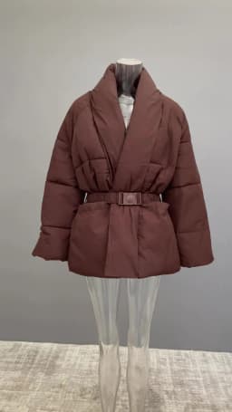 [EAM] Black Belted Big Size Keep Warm Cotton-padded Coat Long Sleeve Women Parkas Fashion Tide New Autumn Winter 2026 2Z2885