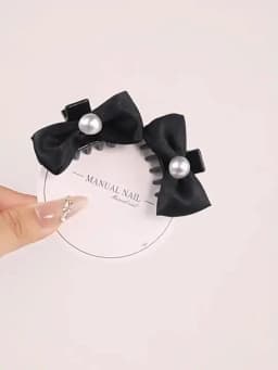2Pcs Women Small Bow Hair Claw Clips Sweet Princess Headwear Fringe Hair Clips Barrettes for Girls Fashion Hair Accessories