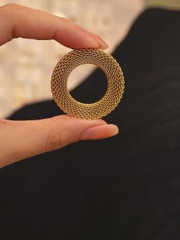 Yhpup 37mm Rust Proof Stainless Steel Round Hollow Big Stud Earrings Women Charm Metal Texture Statement Gold Color Jewelry New