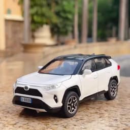 1:32 RAV4 SUV Alloy Car Model Diecast Metal Toy Vehicles Car Model High Simulation Sound and Light Collection Childrens Toy Gift