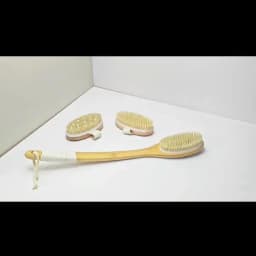 Dry Brushing Body Brush, Natural Bristle Exfoliating Brush with Massage Nodes, for Lymphatic Drainage and Improving Skin Health