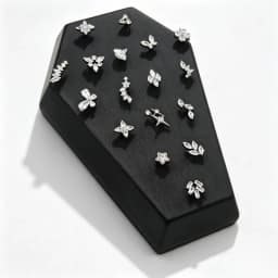 Faux leather Display Stand for 16G 14G Body Piercing Jewelry Display Holder Belly Nipple Body jewelry Organize