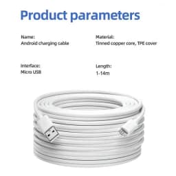 NNBILI 1m/3m/5m/8m/10m/14m Ultra Long Micro USB Charging Cable Power Extension Cord for Xiaomi Camera Android Extended Usb Wire