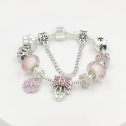 2024 Trendy Silver Cokor Love Key Charm Bracelet With Murano Glass Beads Bracelets For Women Wife Jewelry Pulseras Dropshipping