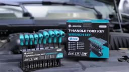 9PCS T-Handle Torx Wrench Set T10-T50 Two-Tip Design Torx Star Wrench DIY & Auto Bike Repair Tool with Storage Rack