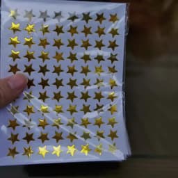 10sheets/Bag Color Star Sticker Stamping Five Pointed Star Sticker Student's Reward Sticker Teacher Praise Label 9.5*12.5CM