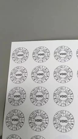 100pcs 20mm Destructive Brittle Paper Warranty VOID Label Sticker Repair Guanantee Year Month Expire Date Tamper Evident
