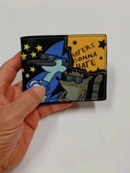 Cartoon Leather Wallet for Men | Boy's Wallet | "Those Who Hate Will Hate" Embroidery | Ideal Choice for Holiday Gifts