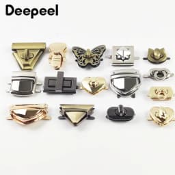 Deepeel 2Pcs Metal Lock Buckles for Women's Bags Turn Twist Locks Shoulder Bag Decor Closure Latch Clasp DIY Hardware Accessory