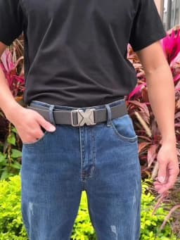 VATLTY 3.4cm Elastic Belt for Men Quick Release Metal Buckle Tactical Outdoor Casual Belt Tight Woven Thin Belt Waistband Male