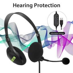 kebidu 3.5mm Wired Headphones Microphone Universal USB Headset With Microphone For PC /Laptop/Computer