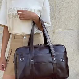Student Handbag JK Uniform Bag Single Shoulder PU Uniform Bag Commuter Document Backpack Computer Bag Travel Bag