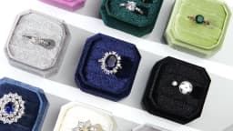 Oirlv Wedding Flanner Ring Box Engagement Triple Slot Square Ring Box Modern Wedding Marry Gifts Muti Color 1/2/3 Slots Ring Box