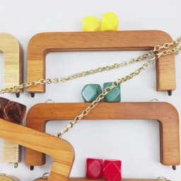 Deepeel 20cm Solid Wood Square Bag Handles Wooden Beads Kiss Clasp Locks Handbag Purse Frames Handle DIY Crafts Accessories