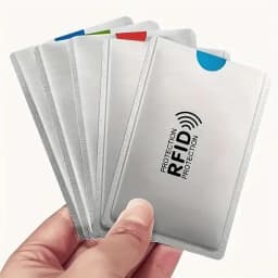 10Pcs High Quality RFID Blocking Card Sleeve Portable Anti-Scan ID Credit Card Protector Silver Universal Wallet Card Cover 