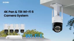 ZOSI 3K Wi-Fi 6 Wireless Security Camera System 8CH 4K NVR 8MP/5MP Pan/Tilt CCTV IP Cameras Outdoor Home Video Surveillance Kit