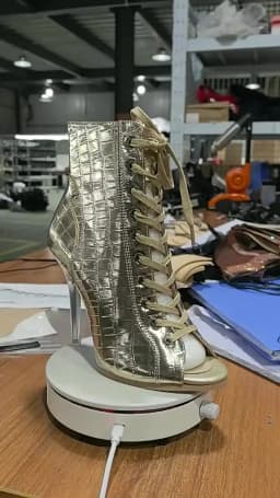 Transparent Heel 11.5cm 9.5cm High Dance Heels With Platform 6 Different Colors Silver Gold Pink Red Leather Outdoor Dance Shoes