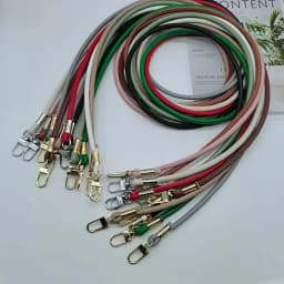 Unicolor Leather Crossbody Bag Strap Replacement with Phone Loss Prevention Chain for DIY Bag Making Projects