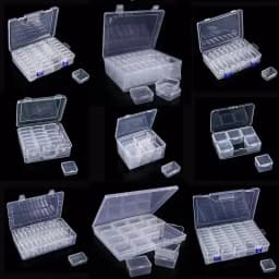 Small Bead Organizer Cases Plastic Organizer Box Mini Clear Bead Storage Container Box with Hinged Lid for DIY Jewelry Supply