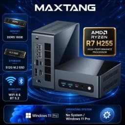 Maxtang H255 AMD Ryzen 7 H 255 Gaming Mini PC 2*DDR5 2*M.2 2280 SSD WiFi6 BT5.2 2*.5G LAN USB4 Desktop MINI PC Gamer Computer