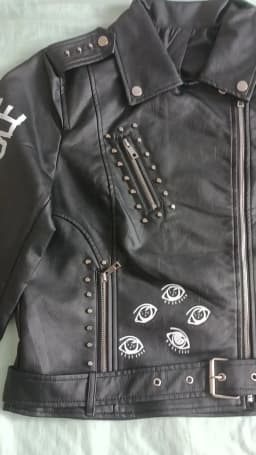 Women's PU Rivet Zipper Jacket, Shoulder Badge, Motorcycle Punk Rock Leather Coat, High Quality, Autumn Purchase