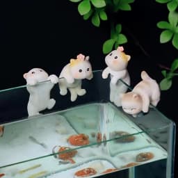 4pcs Climbing Kitten Figurines Cute Hanging Cat Decoration Ornaments for Flower pots, Fish Tank, Micro-landscape Tabletop Decor