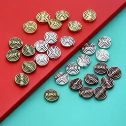 20pcs Antique Silver Flat Round Spacer Swirl Beads 10.8x11.5mm Double Sided Metal Disc Jewelry Making L601