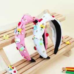 Knotted Wide Headbands Diadem For Back To School Pearls Pencil Hair Bands Kids Head Hoop Girls Children Daily Tiara Accessories