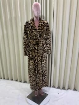 Mauroicardi Winter Maxi Colorful Multicolored Thick Warm Leopard Print Faux Fur Coat Women Sashes Baggy Chic Furry Overcoat 2024