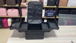 Large Capacity Makeup Train Case Foldable Multi-layer Adjustable Trays Manicurist Box Portable Cosmetic Storage Nail Organizer