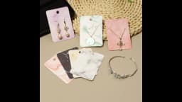 50pcs/lot Necklace Earrings Ear Studs Packaging Card Blank Jewelry Display Card Marbling Paper Card For Jewelry Packaging