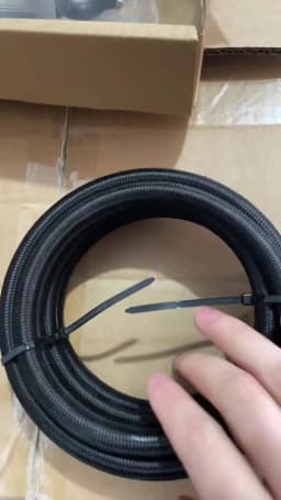 An6 An8 An10 3m/10ft E85 Tube Nylon Stainless Steel Braided PTFE Black Fuel Line Fitting Kit with 6 pcs Swivel Hose Ends
