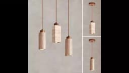 Yellow Stone Pendant Light Dining Table Japan Wabi-Sabi Travertine Droplight Nordic Bedside Restaurant Aisle Hanging Lamp