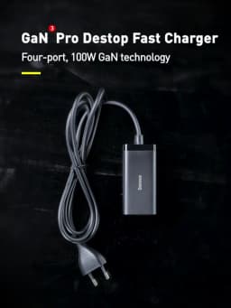 Baseus GaN3 100/ 65W Desktop Charger Quick Charge QC 3.04.0 USB C Type C Phone Charger For iPhone15 Huawei Xiaomi MacBook Laptop