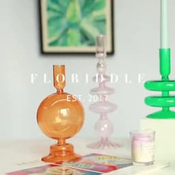 Floriddle Taper Candle Holders Glass Candlesticks for Home Wedding Table Decoration Glass Vase Table Bookshelf Candles Stand