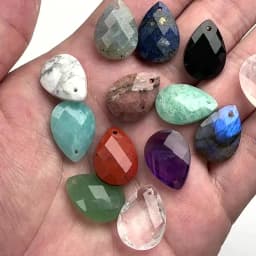 Water Drop Shape Stone Charms Faceted Amazonite Pendant Natural Gems Crystal Charms For Jewelry Making DIY Necklace 13x18mm