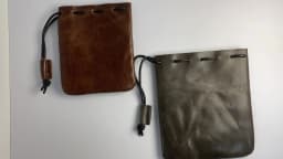 Medieval Leather Drawstring Pouch – Cowhide Dice Bag & Coin Pouch, Small Drawstring Pouch for Board Games, Jewelry, Earphones