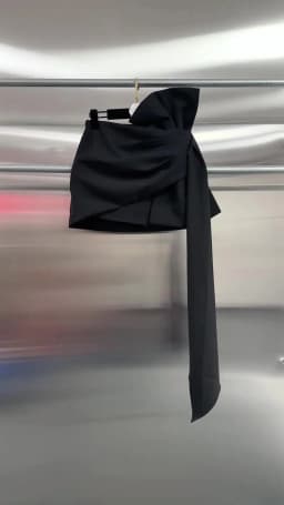 CHICEVER Solid Sexy Spliced Bowknot Mini Skirt For Women High Waist Pathwork Asymmetrical Hem Bodycon Skirts Female Clothing New