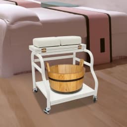 Portable Foot Baths Trolley Footbath Cart Nail Stool with Wheels For Foot Manicure Massage Rest