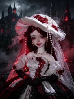 ShugaFairy Cassandra F BJD 1/4 Resin Full Set Noble Revenge Heiress Grinning Head with Wide-Brim Hat Handmade Ball Jointed Doll