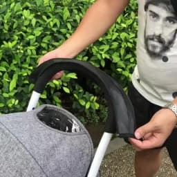 Stroller Handle Cover, PU Protective Cover, Foldable and Washable Zipper Style universal baby Stroller Handle Glove, One Set