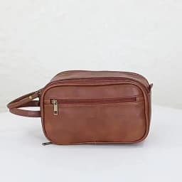 Toiletry Bag for Men, Large Travel Shaving Dopp Kit Water-resistant Bathroom Toiletries Organizer PU Leather Cosmetic Bags
